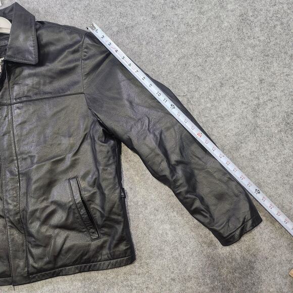 Wilsons Leather Jacket Mens Large Genuine Leather Julian Quilted Lined Black - Picture 8 of 15